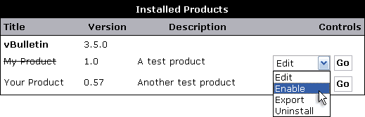Re-enable Product