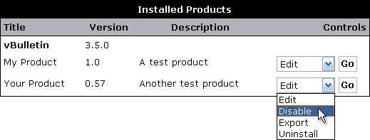 Disable Product